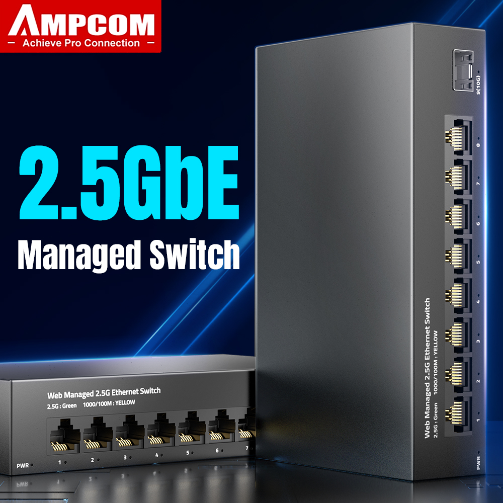 Управляемый коммутатор AMPCOM  – обзор и цена Sfp+ 10G Managed Switch 8 Port